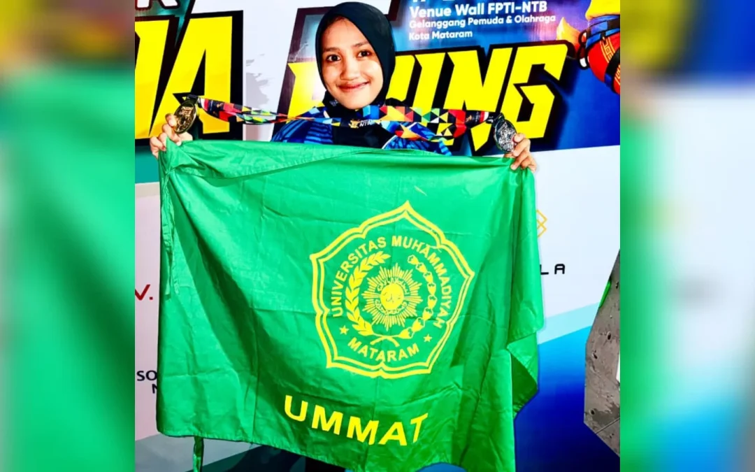 Mahasiswi FH Ummat Mayzatul Husni Sabet Emas dan Perak Panjat Tebing Porprov NTB XII 2026